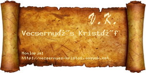 Vecsernyés Kristóf névjegykártya