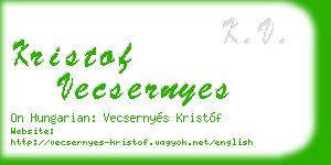 kristof vecsernyes business card